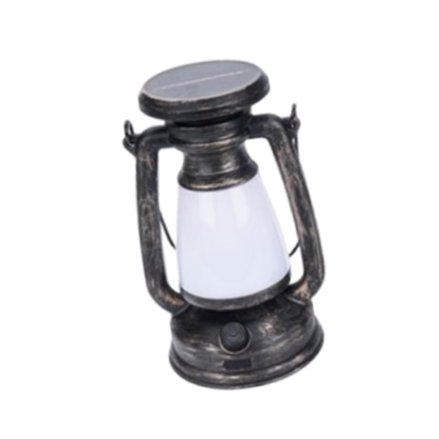 Farol vintage para exterior, decoración de paisaje, lámpara de mesa, ligero, regulable, colgante. L bronce con solar