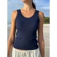 thumbnail image 2 of Women Tank Top Sleeveless Crew Neck Camisole Lace Trim Crop Top Slim Fit Ladies Vest Summer Streetwear, 2 of 7