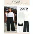 thumbnail image 7 of SWQZVT Womens Pants Plus Size Cargo Pants for Women Wide Leg Elastic Waist Drawstring Pants With Pockets loose Comfy Lounge Pants 3XL, 7 of 7