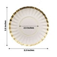 thumbnail image 3 of Efavormart 50 Pack | 3.5" White / Gold Scalloped Rim Mini Paper Dessert Plates, Disposable Round Tapas Party Plates - 250 GSM, 3 of 11