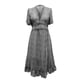 thumbnail image 4 of Vestido largo con volantes y manga corta para mujer - Escote en V profundo con estampado floral, cintura elástica, estilo boho veraniego, 4 of 6