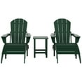 thumbnail image 5 of Polytrends  Laguna Hdpe All Weather Outdoor Patio Foldable Adirondack Chairs Conversation Set (5-Piece Set) Dark Green, 5 of 5