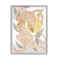 Abstract Tiger Geometric Pattern Animals & Insects Graphic Art Gray Framed Art Print Wall Art