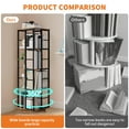 thumbnail image 5 of 4-Tier Rotating Bookshelf, Corner Book Tower with Swivel Design, Industrial Metal Floor Shelf for Magazines & Books, Narrow Storage Organizer for Living Room,Brown, 5 of 8