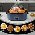 thumbnail image 5 of Sunvivi Electric Turkey Roaster Oven with Glass Lid, Removable Pan & Rack - 26 Qt, Blue, 5 of 9