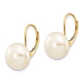 thumbnail image 2 of 14K 10-11mm White Button Freshwater Cultured Pearl Leverback Earrings in 14k Yellow Gold, 2 of 3