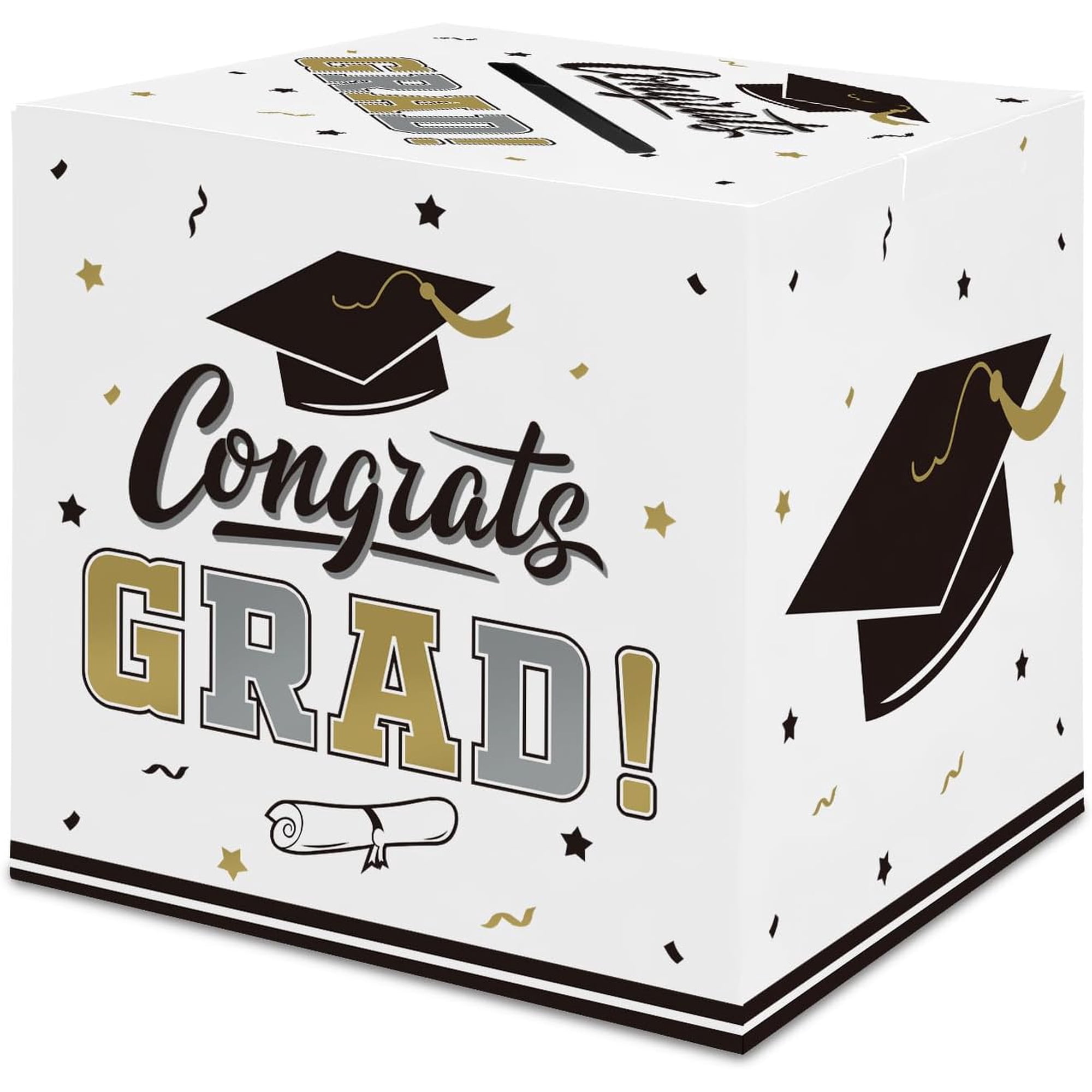 Graduation Decorations 2026 Graduation Box Graduation Card Box for Graduation Gift Graduation Party Favors Decor Party Supplies (White and Black )