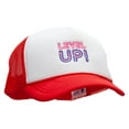 thumbnail image 5 of Level Up Embroidered Two Tone Polyester 5 Panel Foam Front Mesh Back Cap - White Red OSFM, 5 of 5