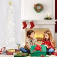 thumbnail image 4 of Árbol de Navidad HMASYO desplegable de 1,5 m con luces temporizadoras, color blanco, 4 of 9