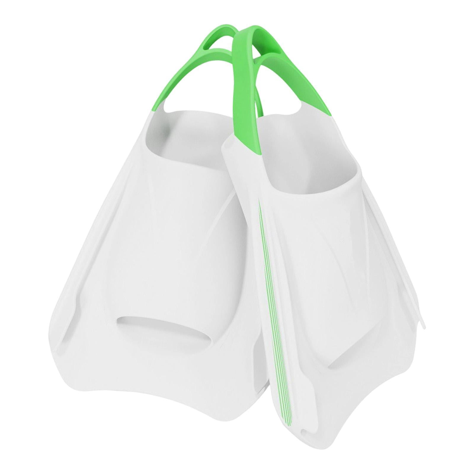harayaa 2Pcs Swim Training Fins Accessories Silicone Swim Flippers Swimming Fins Nonslip M White
