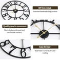thumbnail image 4 of Large Wall Clock Metal Retro Roman Numeral Clock, Modern Round Wall Clocks almost Silent, Easy to Read for Living Room/Home/Kitchen/Bedroom/Office/School Decor (Black, 24 Inch), 4 of 16