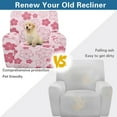 thumbnail image 3 of SCRAWLGOD Pink Cherry Blossom Recliner Chair Cover with Pockets, Stretch Reclining Sofa Covers, Washable Lazyboy Recliner Slipcovers, Soft Couch Protector for Pets, Dog, Cat, 3 of 7