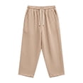 thumbnail image 5 of HOOMEUMY Mens Crinkled Gauze Pants Drawstring Elastic Waist Casual Summer Trousers Light Breathable For Beach Vacation Daily Wear, 5 of 8