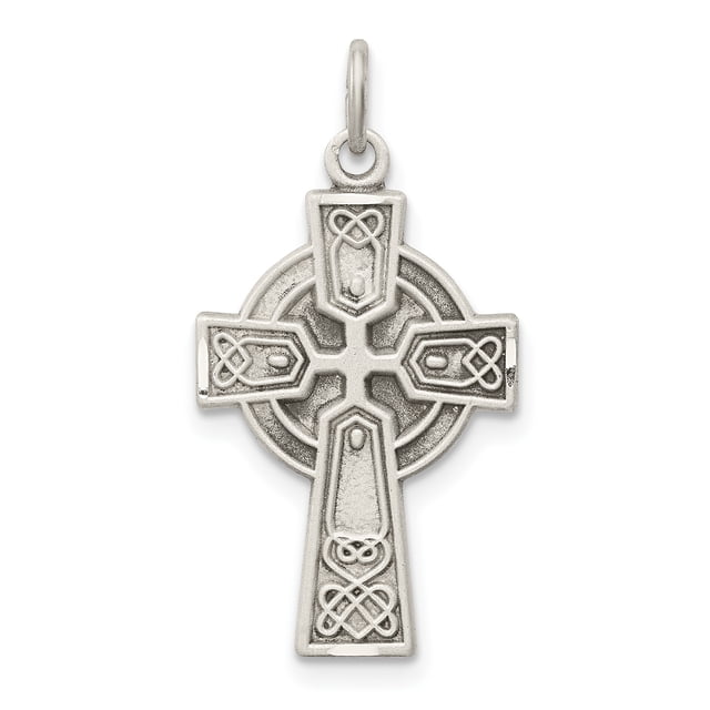 925 Sterling Silver Antiqued Small Celtic Cross Shaped Pendant