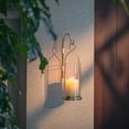 thumbnail image 3 of Gold Candle Sconces Wall Decor: Set of 2 Wall Candle Holder for Pillar Candles - Modern Metal Hurricane Lantern Decoration for Indoor Porch Fireplace Bathroom Living Room, 3 of 6