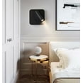 thumbnail image 2 of Lámpara de pared LED para mesita de noche, lámpara de pared de fondo para sala de estar, pasillo, hotel, ingeniería china, (foco giratorio cuadrado negro, luz blanca cálida G) JM, 2 of 4