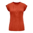 thumbnail image 6 of T Shirts for Women 2026 Summer Short Sleeve Crewneck Jacquard Loose Dressy Casual Tshirt Blouse, 6 of 6