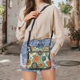 thumbnail image 5 of HELLHERO Colourful Flowers Purse Satchel, Waterproof Ladies Shoulder Purse PU Leather Durable Ladies Single Shoulder Bag for Short Trips Travel, 5 of 7
