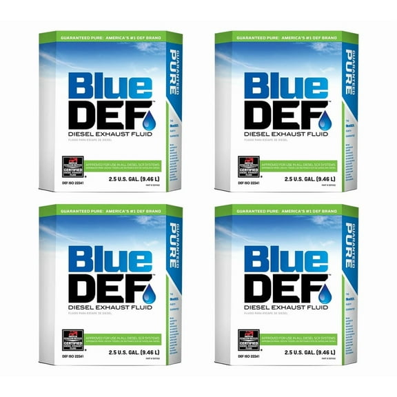 4 Pack 2.5 Gallon Peak BlueDef Diesel Exhaust Fluid (DEF) | Eco-Friendly & Fuel-Efficient 32.5% Urea Solution for SCR System Engines and All Machinery