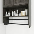 thumbnail image 2 of Bathroom Wall Storage Cabinets with Door and Open Shelves,Medicine Cabinet,Steel Pipe Rack for Hanging Towels and Kitchen Utensils for Bathroom,Grey, 2 of 7