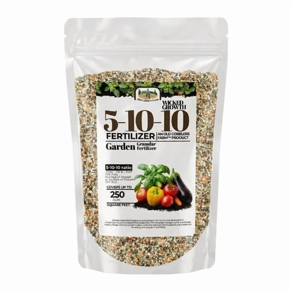 Old Cobblers Farm™ Wicked Growth 5-10-10 Fertilizer - Multi-Use Fertilizer - Promotes Strong Roots, Vibrant Blooms & Healthy Growth for Gardens, Lawns & Shrubs (5lbs | 10lbs | 15lbs | 20lbs) (5lbs)