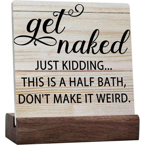 This Is A Half Bath Ceramic Table Sign Desk Decor Bathroom Quote Sign For Home Bathroom Shelf Table Decoration