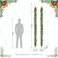 thumbnail image 3 of Guvpev 2Pcs Artificial Cedar Christmas Garland, 9FT Real Touch Green Faux Cypress Garland with Red Berries, Realistic Winter Greenery Garland for Home, Mantel, Indoor Outdoor Christmas Decorations, 3 of 17