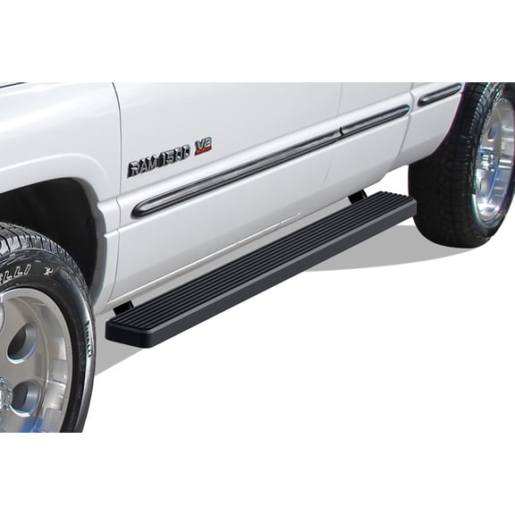 1994-2001 Dodge RAM 1500 Club Cab 1994-2002 Dodge RAM 2500/3500 Club Cab 1998-2001 Dodge RAM 1500 Quad Cab(Excl. 02 Classic Body) Black Finish 5 Inch Door-Door Side Bar Side Step Running Board