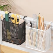 Yrmaups 2Pcs Desk Organizer with Hook for Office, Hanging Pen Holder Storage Box, Letter Style Stationery Organizer for Home, Study, Office