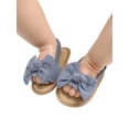 thumbnail image 3 of Gupgi Baby Girl Bow Knot Sandals Soft Sole Flat Princess Shoes First Walkers, 3 of 7