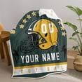thumbnail image 2 of Green Bay Custom Throw Blanket 30 * 40, Throw Blankets Printed with Any Name and Number for Men Women, Personalized Football Gifts for Fans, 2 of 6