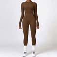 thumbnail image 4 of Women's Seamless Yoga Jumpsuit - Long Sleeve, Zipper, Tight Tracksuit, Polyester, Spring/Summer - S-L Sizes, 4 of 5