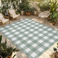 thumbnail image 2 of Outdoor Rug 6x9 ft Farmhouse Vintage Waterproof Outdoor Patio Rug Mat Non Slip Outside Area Rugs Carpet for RV,Camping,Porch,Deck,Pool,Balconybackyard,Gingham Checkered Texture Ash Gray, 2 of 9