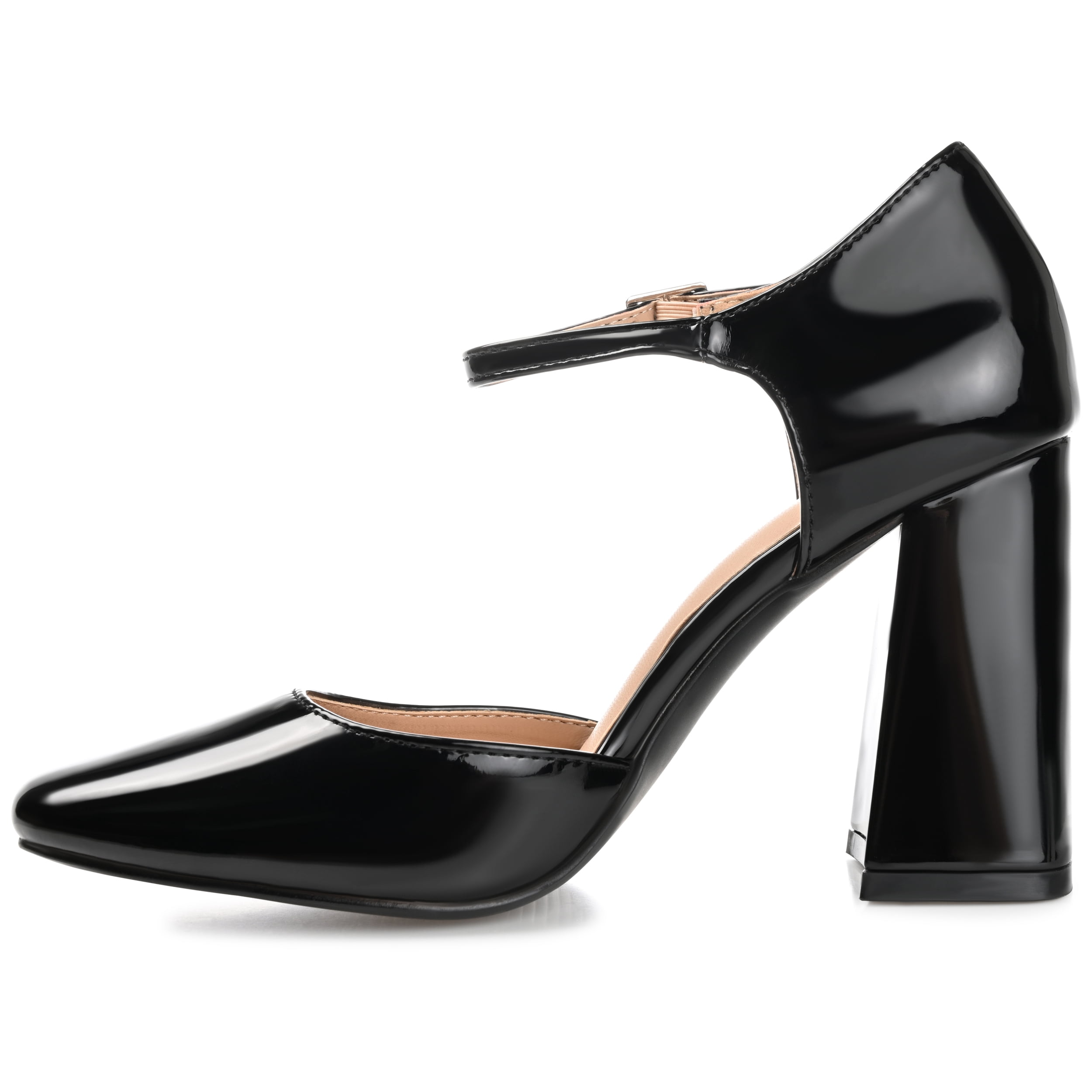 Journee Womens Hesster Mary Jane Mid Block Heel Square Toe Pumps, Widths Available
