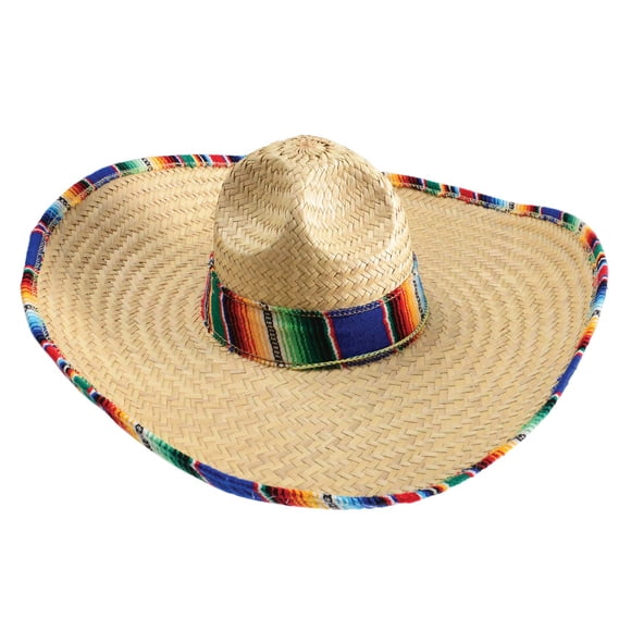 Sombrero GiftExpress Mexican con ribete de sarape para adulto