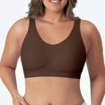 thumbnail image 5 of Bigersell Women Plus Size Sports Bras with Bra Extenders 3 Hooks Seamless Wireless Padded Push up Bras No Underwire Coffee XL, 5 of 5