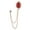 Red, variant on Faux Gem Shining Rhinestones Brooch Pin Chain Tassel Suit Coat Badge Dress Bag Shawl Pin Jewelry Accessories
