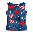 thumbnail image 5 of YDFCWXW Girls 4th of July Tank Tops Red White and Blue Shirt Toddler Girl American Flag Patriotic Outfit 5-14 Years (Dark Blue, L), 5 of 6