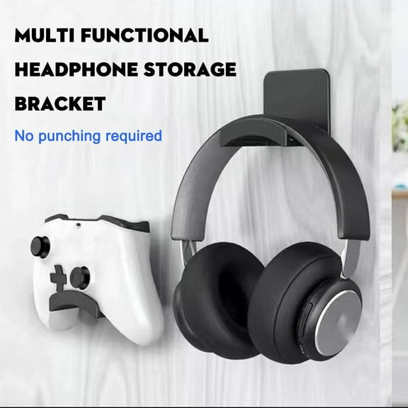 QHUDLV Under Desk Headphone Hanger Hook,Wall-Mount Display Stand for Headsets