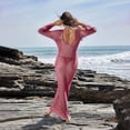 thumbnail image 5 of Women's Beach Cover Up Skirt Hollowed Out Knitted Bikini Swimsuit Sun Dress for Beach Resort Summer,Red,M, 5 of 7