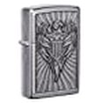 thumbnail image 3 of Zippo Eagle Shield Emblem Design Street Chrome Pocket Lighter, Silver, 3 of 10