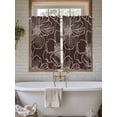 thumbnail image 4 of Brown Flowers Bathroom Window Curtain, Spring Floral Botanical Modern Art Light Filtering Coffee Kitchen Curtains, Bedroom Living Room Curtains 2 Panel 84"x45", 4 of 6