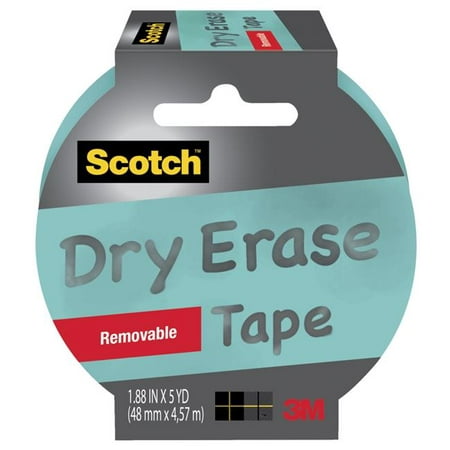 Scotch 1571919 Dry Erase Removable Tape, 1.88 in. x 5 yards - Blue
