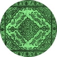 thumbnail image 1 of Ahgly Company Indoor Round Oriental Emerald Green Industrial Area Rugs, 7' Round, 1 of 4