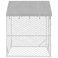 thumbnail image 3 of vidaXL Outdoor Dog Kennel Silver Galvanized steel, Polyethylene, 3 of 4