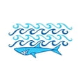 thumbnail image 3 of CafePress - Shark Waves Pajamas - Women's Dark Pajamas, 3 of 5