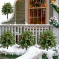 thumbnail image 3 of Tahtuvzn Christmas Decorations 22.83" Artificial Fake Flowers for Outdoor Outside Decor Bundles Faux Plants Silk Realistic Flower Look Real Plastic Porch, Gifts for Mom, Green, 3 of 6