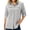 #5070 Light Grey, variant on POENTAB Womens V Neck 3/4 Sleeve Tops Casual Dressy Blouse Loose Fit Curved Hem Tunic Tees Hollow Out Shirts White