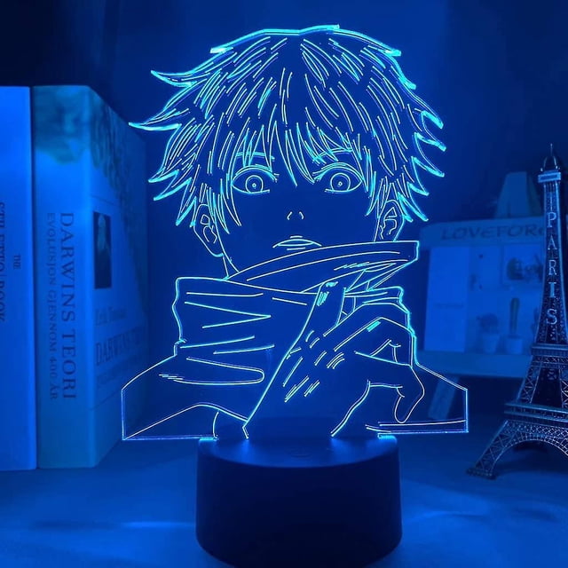 Lámpara de Anime Jujutsu Kaisen Satoru Gojo, lámpara de noche de ilusión 3d fresca, decoración de la habitación del hogar, iluminación ascendente, luz Led acrílica