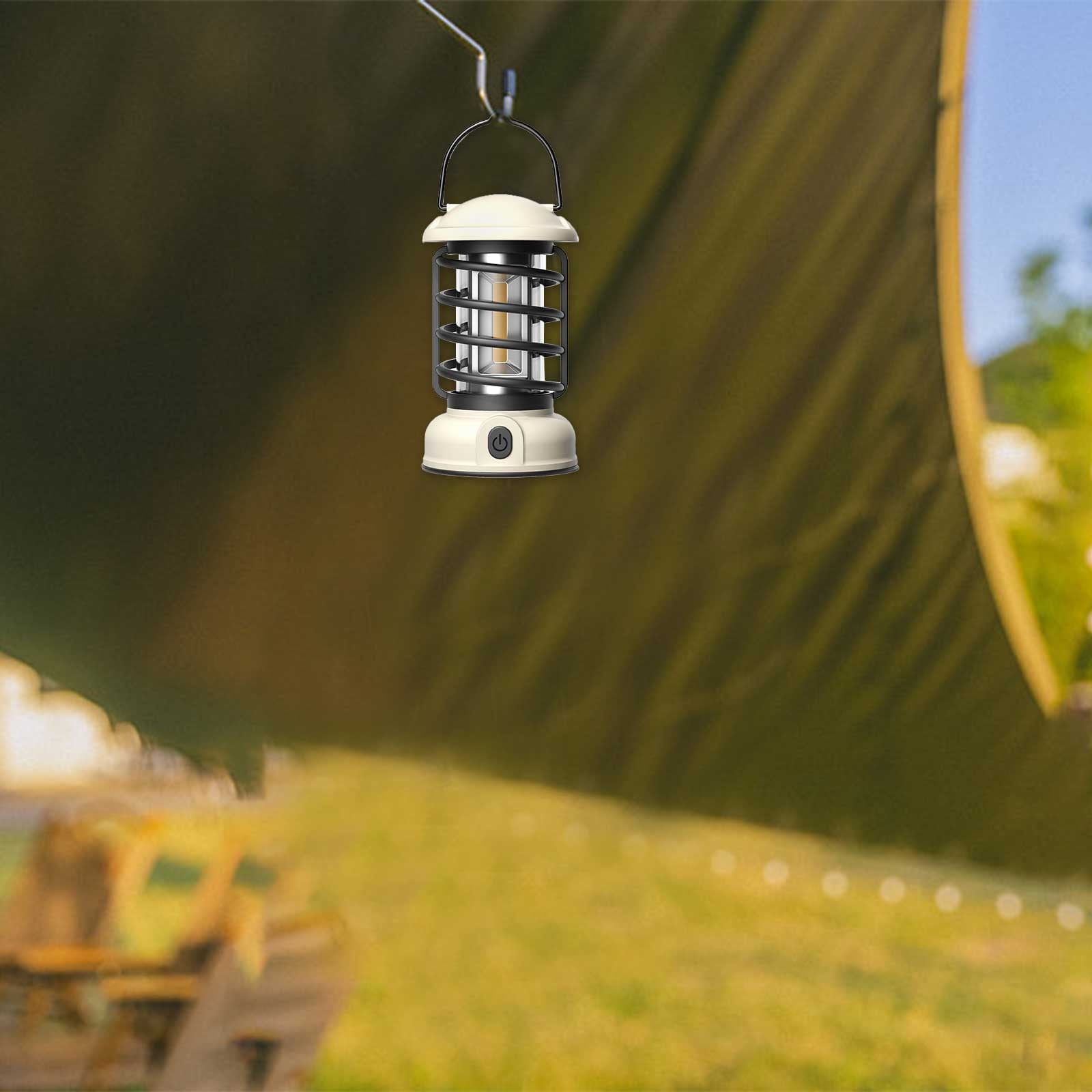 Shldybc New Portable Retro Camping Lamp, USB Rechargeable Camping Lantern, Hanging Dimmable Led Tent Lantern, Water Proof Lightweight Camping Light for Courtyard Outdoor, Summer Savings Clearance